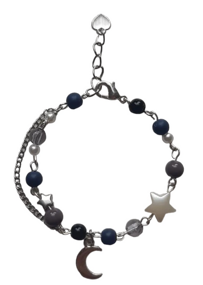 Moon and Star Matching Beaded Bracelets