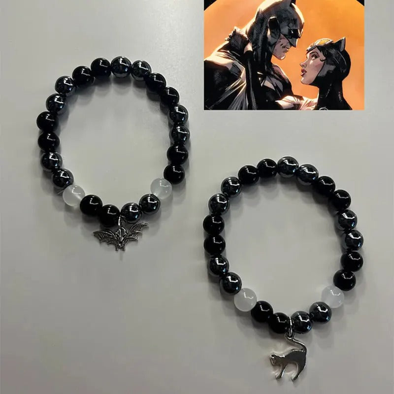 Handmade Bat and CatWoman Bracelet